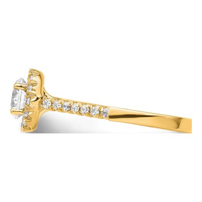 14K Yellow Gold Diamond Round Halo Engagement Ring Semi-Mount – view 3