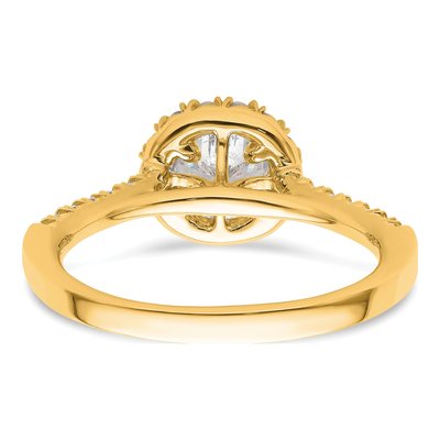 14K Yellow Gold Diamond Round Halo Engagement Ring Semi-Mount – view 5