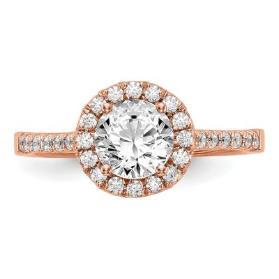 14K Rose Gold Diamond Round Halo Engagement Ring Semi-Mount – view 4