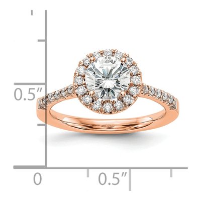 14K Rose Gold Diamond Round Halo Engagement Ring Semi-Mount – view 8