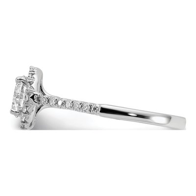 14K White Gold Diamond Halo Engagement Ring Semi-Mount – view 4