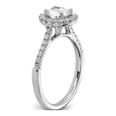 14K White Gold Diamond Halo Engagement Ring Semi-Mount – view 7