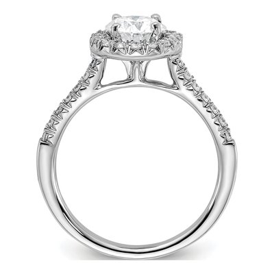 14K White Gold Lab-Grown Diamond Halo Engagement Ring Semi-Mount – view 3