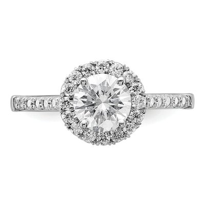 14K White Gold Lab-Grown Diamond Halo Engagement Ring Semi-Mount – view 5