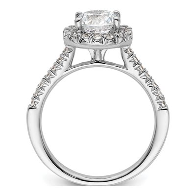 14K White Gold Diamond Halo Engagement Ring Semi-Mount – view 3