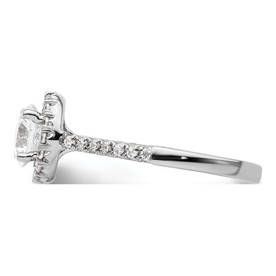 14K White Gold Diamond Halo Engagement Ring Semi-Mount – view 4