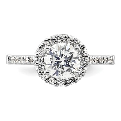 14K White Gold Diamond Halo Engagement Ring Semi-Mount – view 5