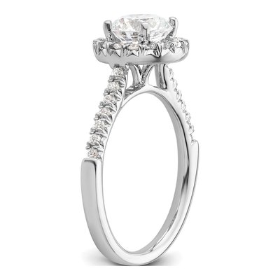 14K White Gold Diamond Halo Engagement Ring Semi-Mount – view 7