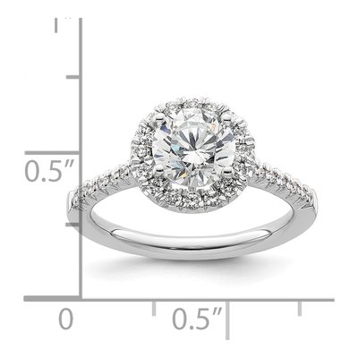 14K White Gold Diamond Halo Engagement Ring Semi-Mount – view 8