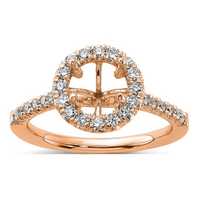14K Rose Gold Lab-Grown Diamond Engagement Ring Semi-Mount – view 7