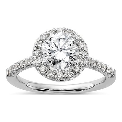 14K White Gold Lab-Grown Diamond Engagement Ring Semi-Mount
