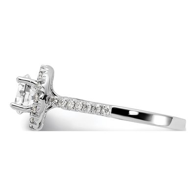 14K White Gold Diamond Halo Engagement Ring Semi-Mount – view 4