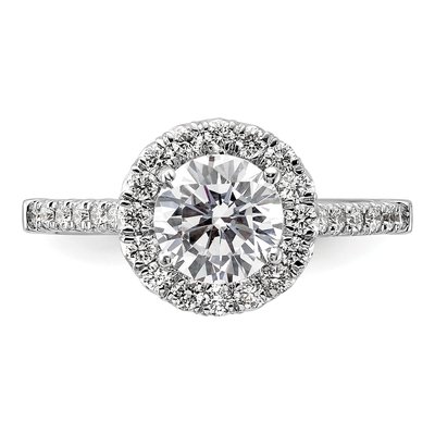14K White Gold Diamond Halo Engagement Ring Semi-Mount – view 5