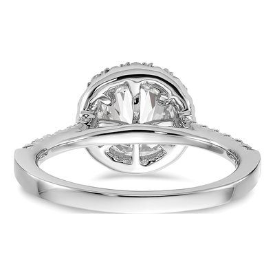 14K White Gold Diamond Halo Engagement Ring Semi-Mount – view 6