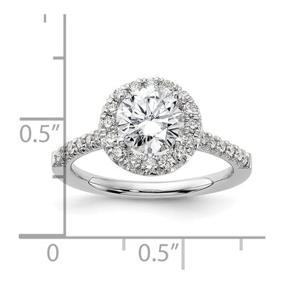14K White Gold Diamond Halo Engagement Ring Semi-Mount – view 8