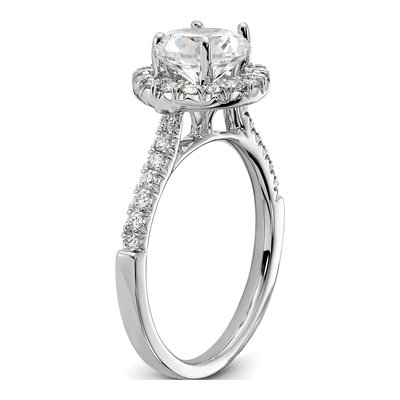 14K White Gold Lab-Grown Diamond Halo Engagement Ring Semi-Mount – view 8