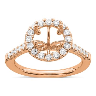 14K Rose Gold Lab-Grown Diamond Engagement Ring Semi-Mount – view 7