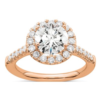 14K Rose Gold Lab-Grown Diamond Engagement Ring Semi-Mount