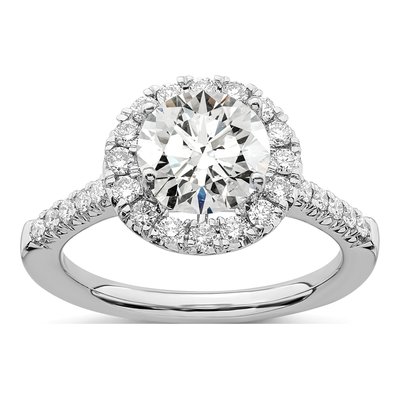 14K White Gold Lab-Grown Diamond Engagement Ring Semi-Mount