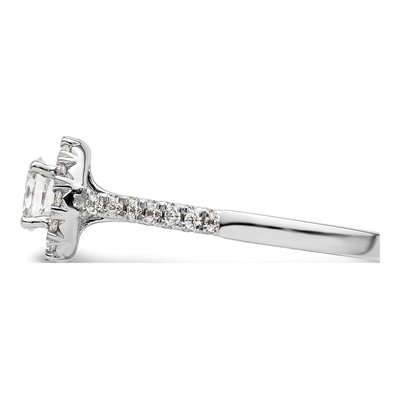 14K White Gold Diamond Halo Engagement Ring Semi-Mount – view 4