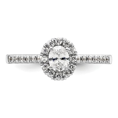 14K White Gold Diamond Halo Engagement Ring Semi-Mount – view 5