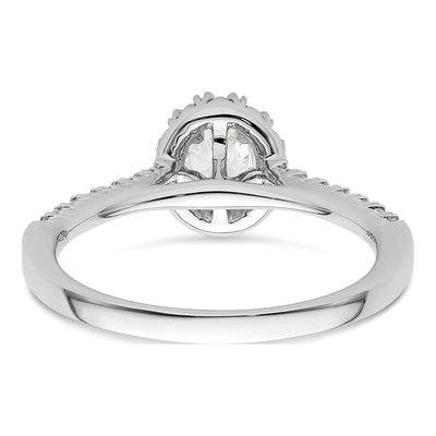 14K White Gold Diamond Halo Engagement Ring Semi-Mount – view 6