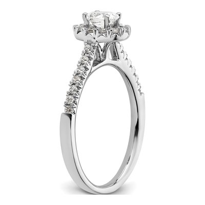 14K White Gold Diamond Halo Engagement Ring Semi-Mount – view 7