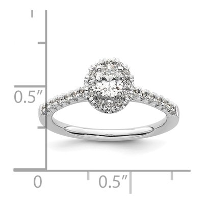 14K White Gold Diamond Halo Engagement Ring Semi-Mount – view 8