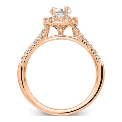 14K Rose Gold Lab-Grown Diamond Halo Engagement Ring Semi-Mount – view 3