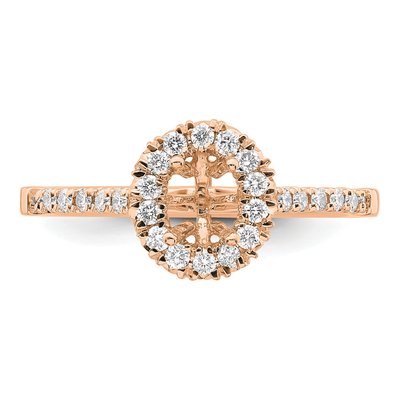 14K Rose Gold Lab-Grown Diamond Halo Engagement Ring Semi-Mount – view 5