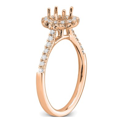 14K Rose Gold Lab-Grown Diamond Halo Engagement Ring Semi-Mount – view 7