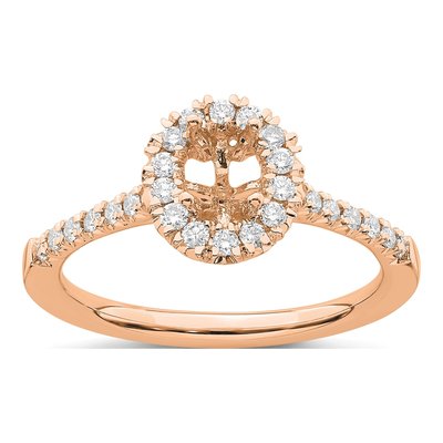 14K Rose Gold Lab-Grown Diamond Halo Engagement Ring Semi-Mount – view 8