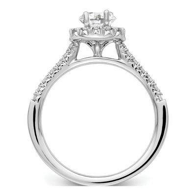14K White Gold Lab-Grown Diamond Oval Halo Engagement Ring Semi-Mount – view 2