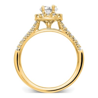 14K Yellow Gold Lab-Grown Diamond Halo Engagement Ring Semi-Mount – view 4