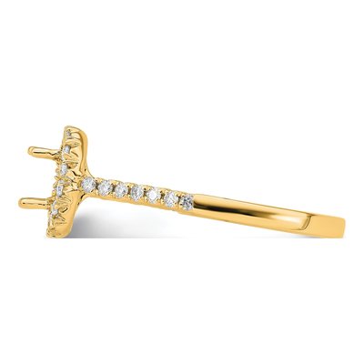 14K Yellow Gold Lab-Grown Diamond Halo Engagement Ring Semi-Mount – view 5