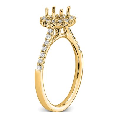 14K Yellow Gold Lab-Grown Diamond Halo Engagement Ring Semi-Mount – view 8