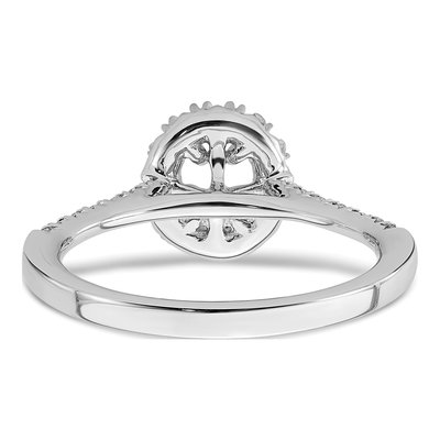 14K White Gold Diamond Oval Halo Engagement Ring Semi-Mount – view 6