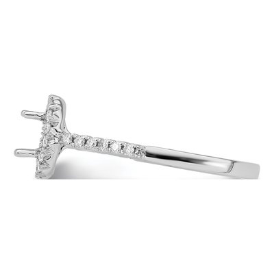 14K White Gold Lab-Grown Diamond Oval Halo Engagement Ring Semi-Mount – view 4