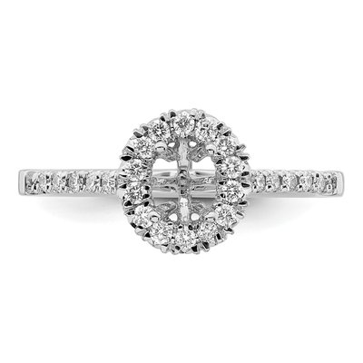 14K White Gold Lab-Grown Diamond Oval Halo Engagement Ring Semi-Mount – view 5