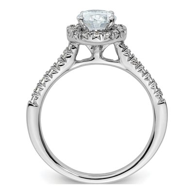 14K White Gold Diamond Halo Engagement Ring Semi-Mount – view 3