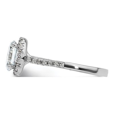 14K White Gold Diamond Halo Engagement Ring Semi-Mount – view 4