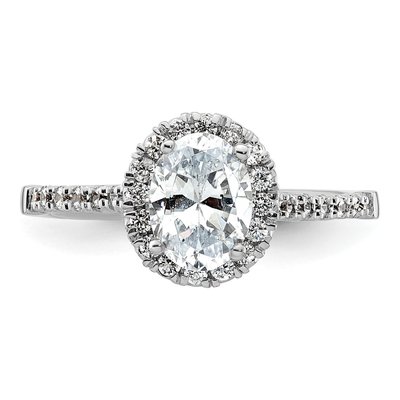 14K White Gold Diamond Halo Engagement Ring Semi-Mount – view 5