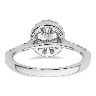 14K White Gold Diamond Halo Engagement Ring Semi-Mount – view 6