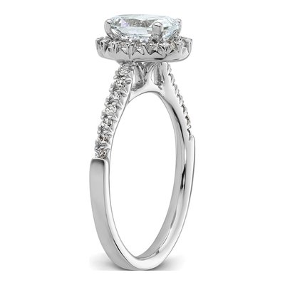 14K White Gold Diamond Halo Engagement Ring Semi-Mount – view 7
