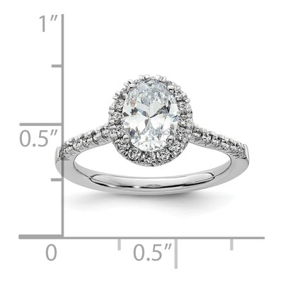14K White Gold Diamond Halo Engagement Ring Semi-Mount – view 8