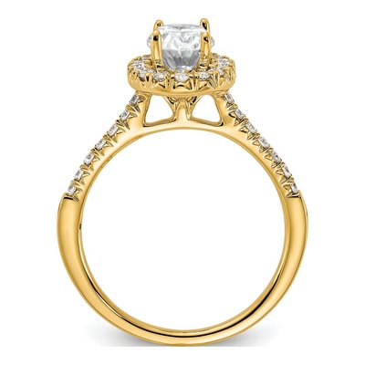 14K Yellow Gold Diamond Halo Engagement Ring Semi-Mount – view 2