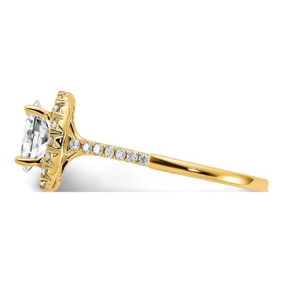 14K Yellow Gold Diamond Halo Engagement Ring Semi-Mount – view 3