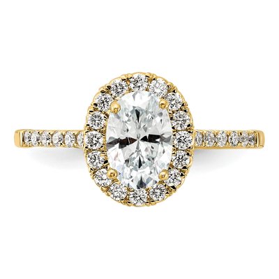 14K Yellow Gold Diamond Halo Engagement Ring Semi-Mount – view 4