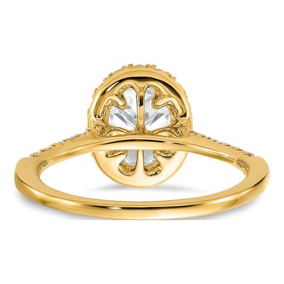 14K Yellow Gold Diamond Halo Engagement Ring Semi-Mount – view 5