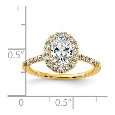 14K Yellow Gold Diamond Halo Engagement Ring Semi-Mount – view 7